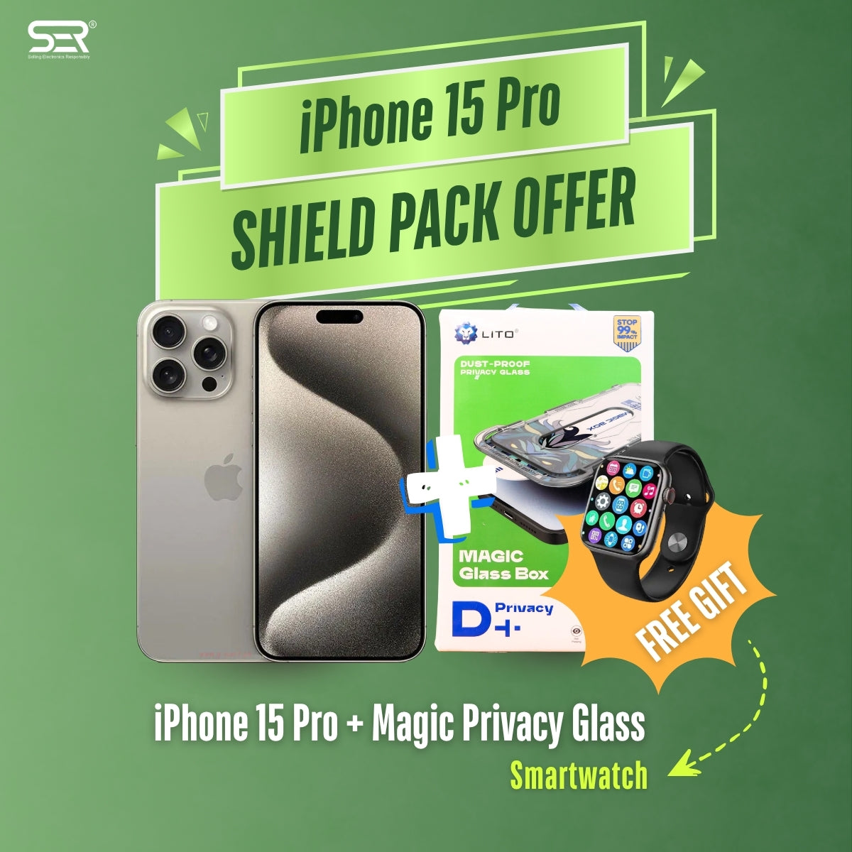 iPhone 15 Pro Shield Pack (with Free Gift) - Discount Deals