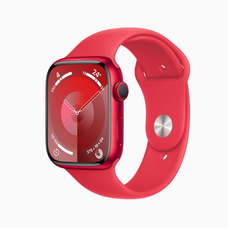 ساعة Apple Watch Series 8 GPS مقاس 44 مم هيكل من الألومنيوم مع حزام رياضي. (GPS)