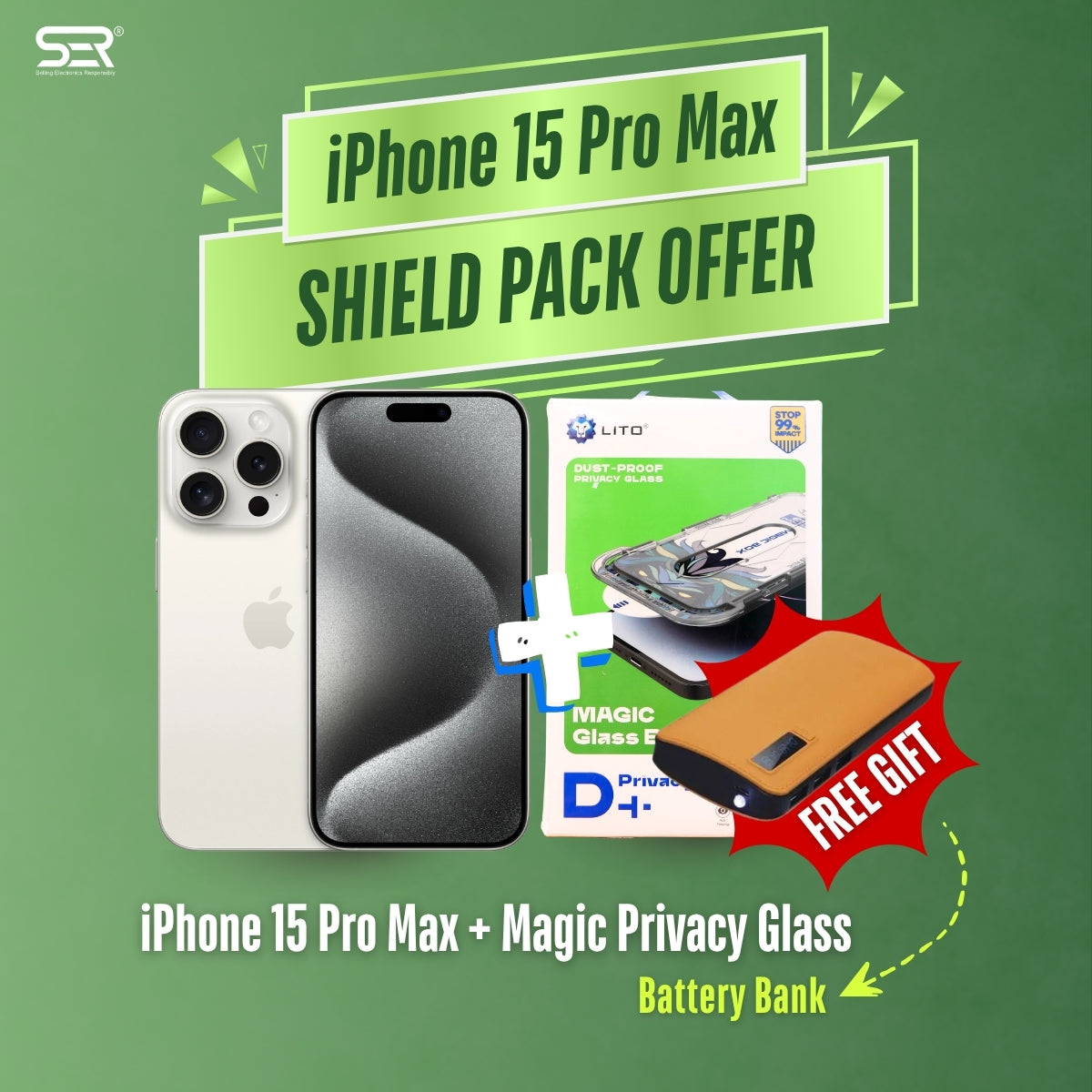 iPhone 15 Pro Max Shield Pack (with Free Gift) - Discount Deals