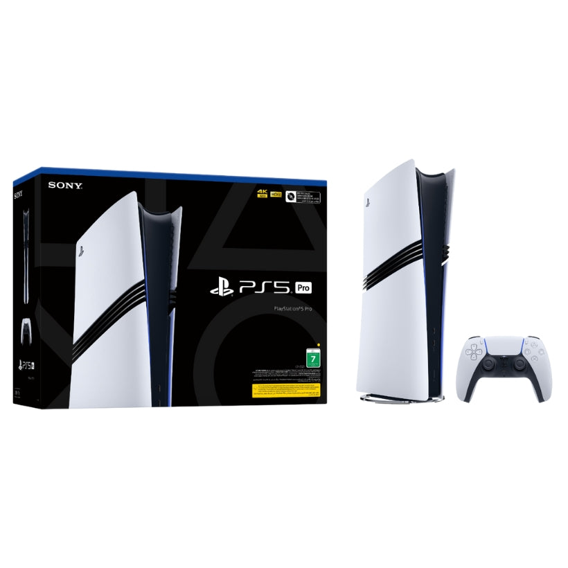 Sony PlayStation 5 Pro Console, Up to 120fps With 120Hz Output, Support 8K Output, 8x Zen 2 Cores at 3.85GHz CPU, Custom RNDA 3 (TBC), 16GB RAM, Custom 2TB SSD, International Version, White | PS5-Pro | INTL VERSION