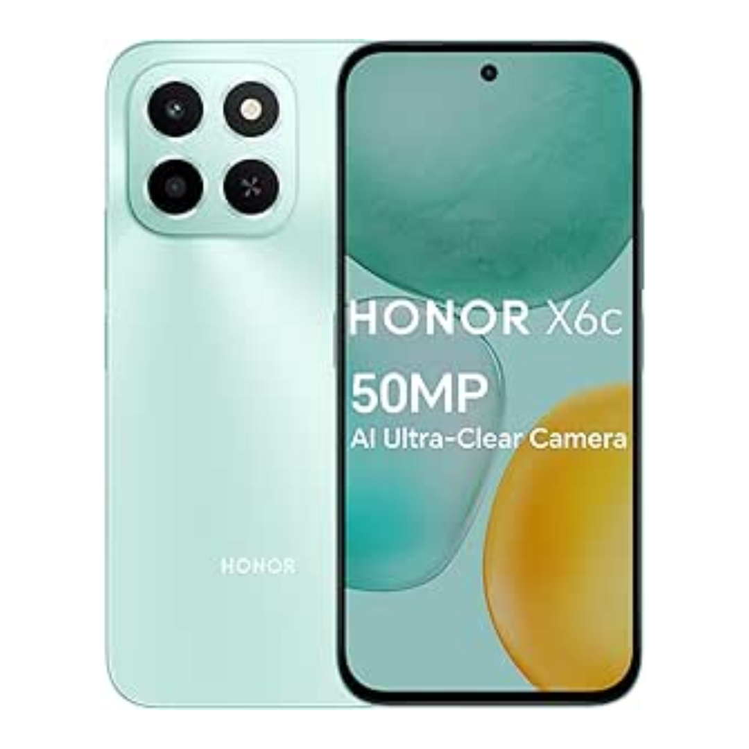 Honor X6c 128GB 6GB RAM in Ocean Cyan color - official smartphone image