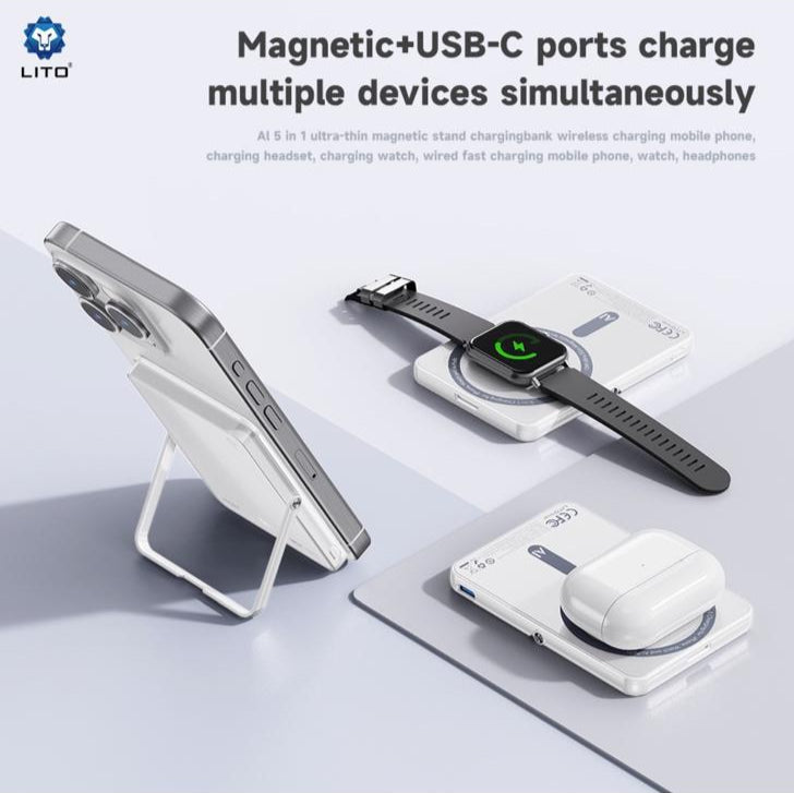 LITO MAGNETIC POWER BANK 5in1