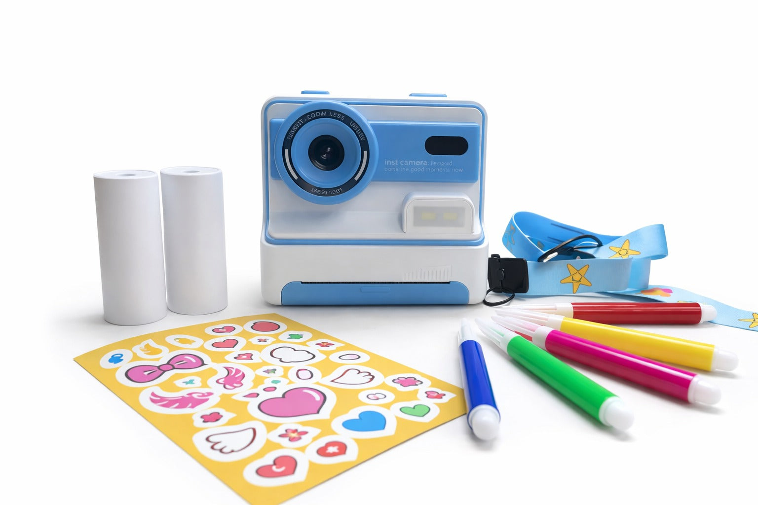 D101 HD Screen Dual Lens Kids Instant Camera Photo Thermal Printer