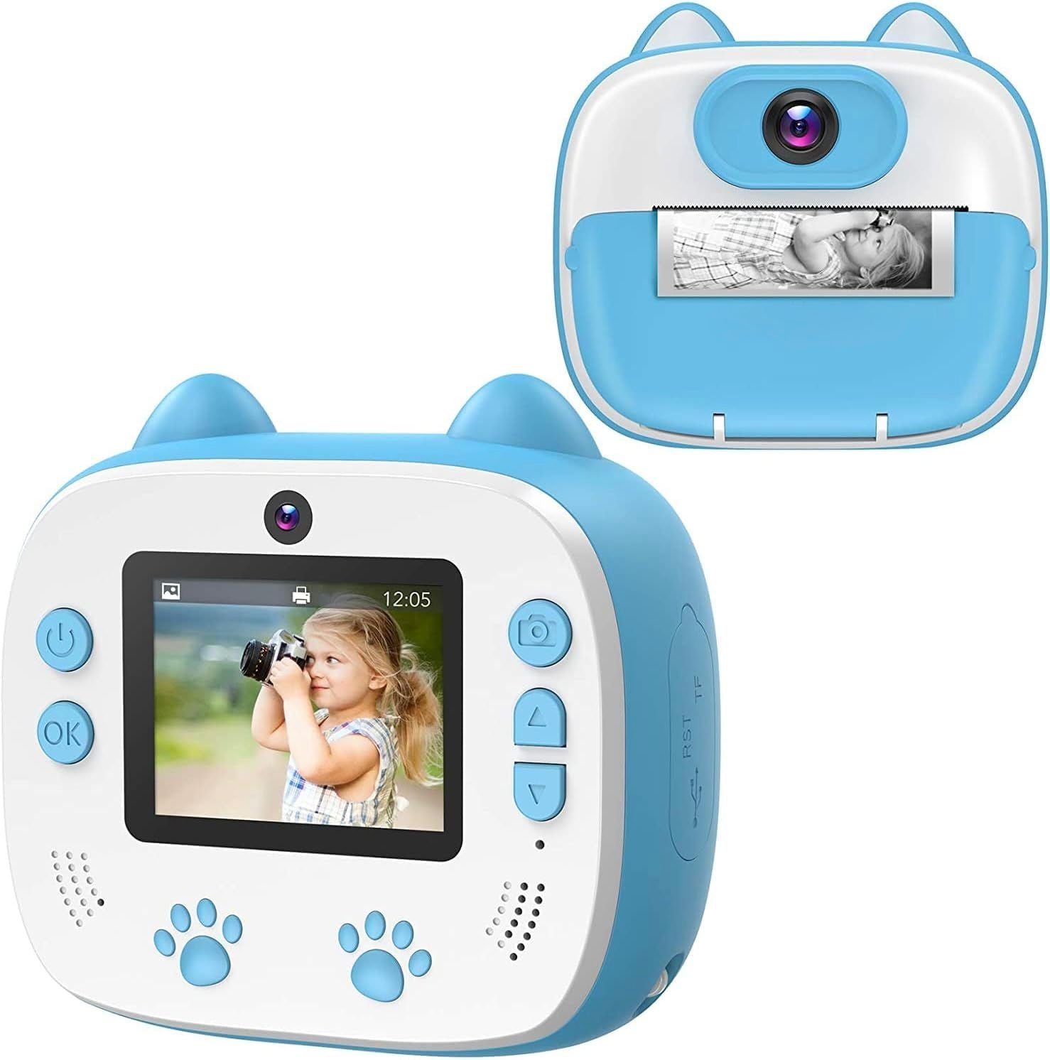 D13 HD Screen Dual Lens Kids Instant Camera Photo Thermal Printer