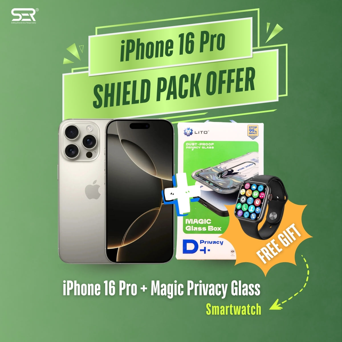 iPhone 16 Pro Shield Pack (with Free Gift) - Discounted Deals