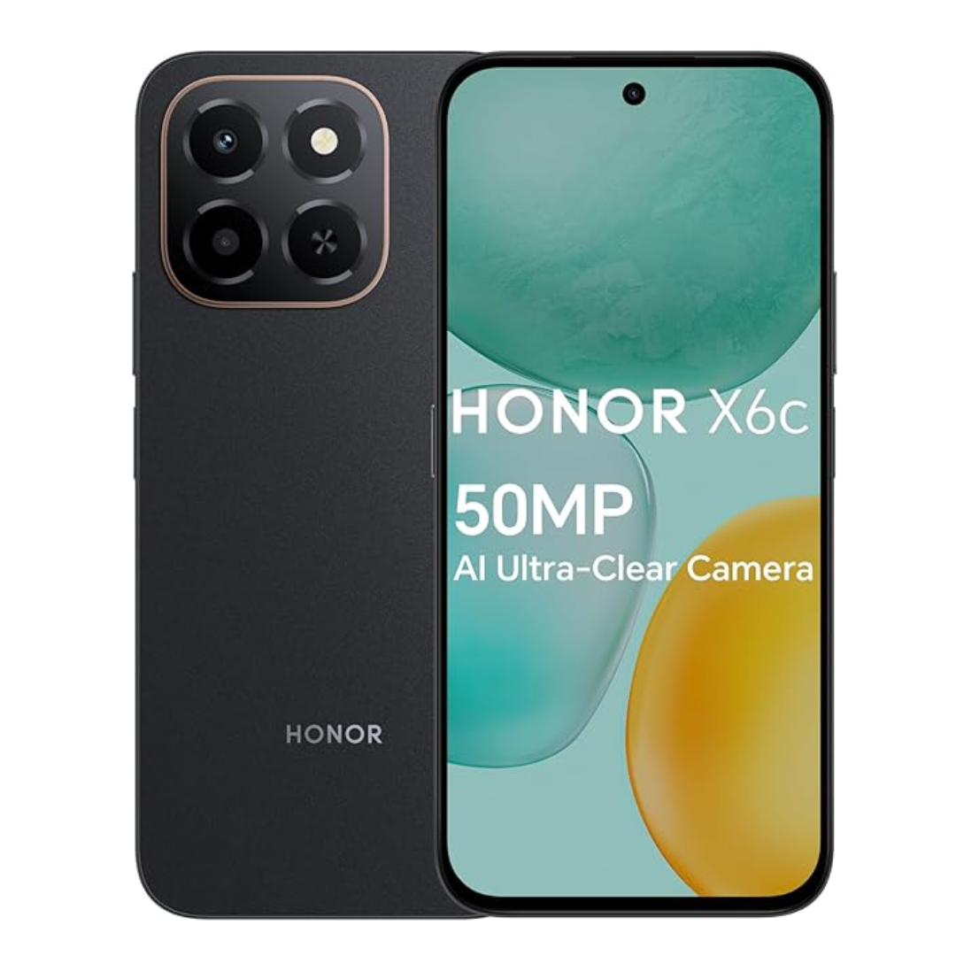 Honor X6c 128GB 6GB RAM in Midnight Black color - official smartphone image