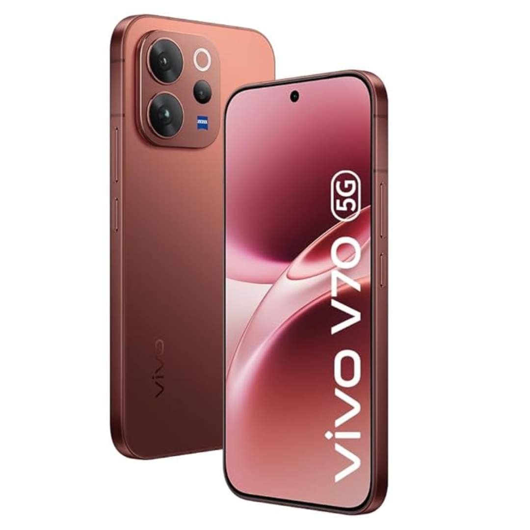 Vivo V70 5G 256GB 12GB RAM in Sandalwood Brown color - official smartphone image